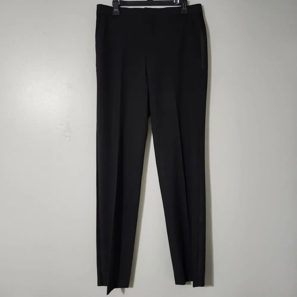J. Ferrar Men's Black Tuxedo Slim Fit Dress Pants W/ Satin Striped - Size 32x34
